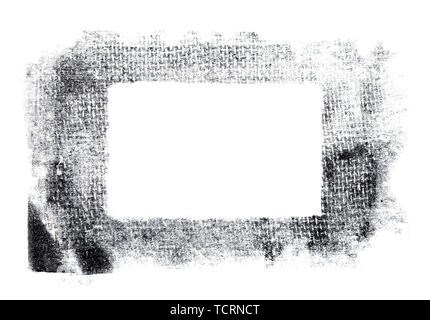 Creative grungy frame made with traditional painting media isolated on white background Stock Photo