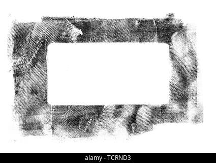 Creative grungy frame made with traditional painting media isolated on white background Stock Photo