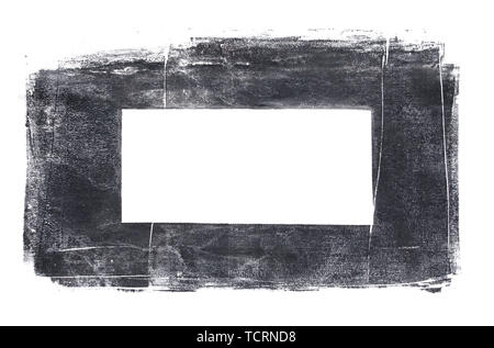 Creative grungy frame made with traditional painting media isolated on white background Stock Photo