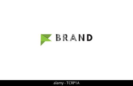 Origami Abstract Green vector logo 2 design image Stock Vector