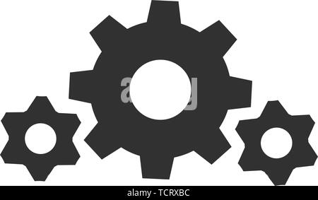 Gear wheel, cogweel big and small icon . Vector illustration isolated on white . Stock Vector