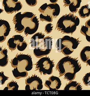 Leopard Seamless Pattern. Animal fur print design. Abstract vector background Stock Vector