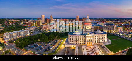 Aerial panorama of Providence, Rhode Island Stock Photo