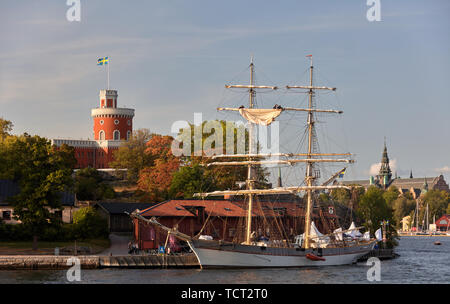 Tre Kronor sailboat at Kastellholmen, Stockholm, Sweden Stock Photo