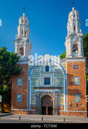 The Santuario de Nuestra Señora de Guadalupe was completed in the early 18th century, and is a good example of Pueblan Baroque. Stock Photo