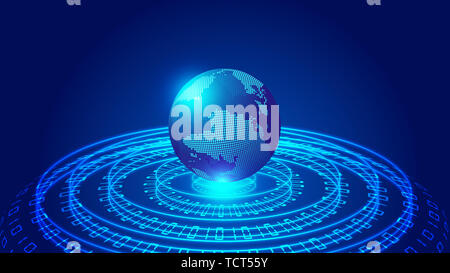 Cosmic starry, 01 digital, luminescent aperture composition world network big data abstract background Stock Photo