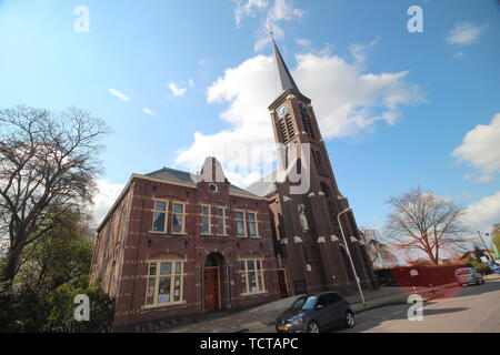Catholic church named Engelbewaarderskerk in the town of Hazerswoude in the Netherlands Stock Photo