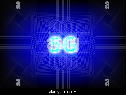 5G technology chip concept diagram Stock Photo