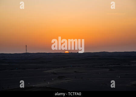 Eight Bridge in Hu Yang Lin Scenic Area of Alashan Desert, Alashan League, Inner Mongolia Stock Photo