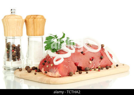 Raw beef meat isolated on white Stock Photo