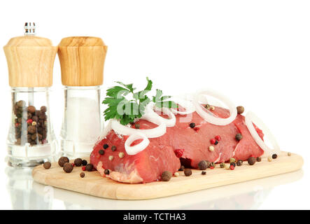 Raw beef meat isolated on white Stock Photo