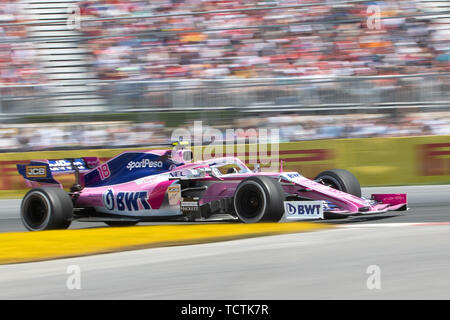 Montreal, Canada. 09th June, 2019. June 09, 2019: Racing Point driver Lance Stroll (18) of Canada during the Formula One, Montreal Grand Prix at Circuit Gilles Villeneuve in Montreal, Quebec, Canada Daniel Lea/CSM Credit: Cal Sport Media/Alamy Live News Stock Photo