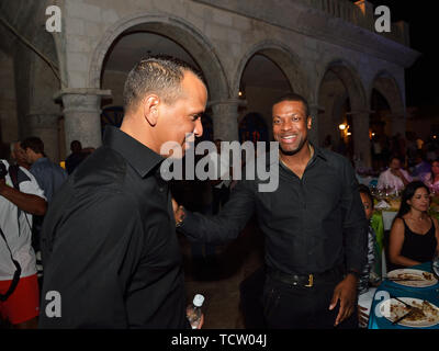 Punta Cana, Dominican Republic. 14th Dec, 2013. PUNTA CANA, DOMINICAN REPUBLIC - DECEMBER 13: Alex Rodriguez of the New York Yankees and Girlfriend, Torrie Wilson, at the 6th Annual David Ortiz Celebrity Golf Classic Powered By FUSEt on December 13, 2013 in Punta Cana, Dominican Republic. People: Alex Rodriguez Chris Tucker Credit: Storms Media Group/Alamy Live News Stock Photo
