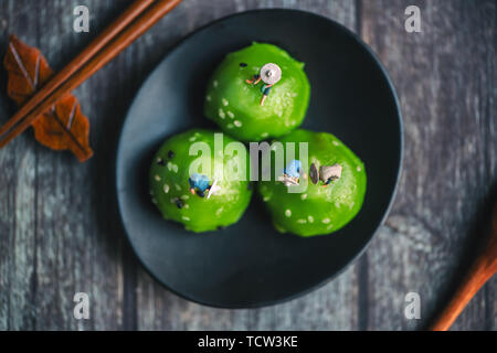 Chinese traditional sweet tooth Ai Ye Youth League Stock Photo