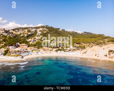 Aerial view of Portitxol Barraca beach in Javea, Spain Stock Photo
