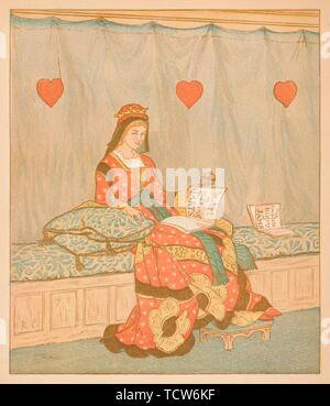 'The Queen of Hearts, She made some Tarts', 1880. Creator: Randolph Caldecott. Stock Photo