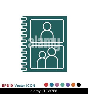 Photo album vector icon on white background illustration Stock Vector