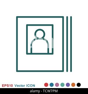 Photo album vector icon on white background illustration Stock Vector