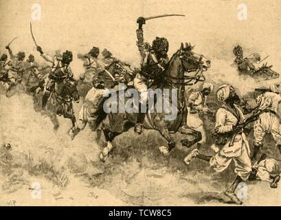 Charge of the cavalry at the Battle of Miani (Meeanee), Sindh, India, 1843 (c1890). Creator: Unknown. Stock Photo