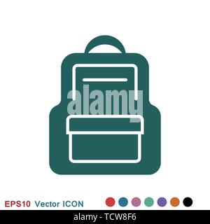 Backpack solid icon on background. Luggage glyph style design, designed for web and app. Stock Vector