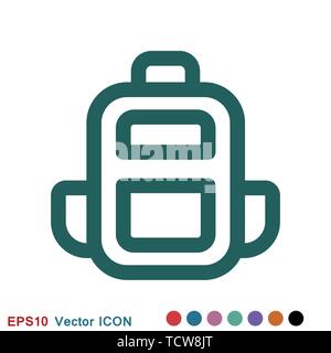Backpack solid icon on background. Luggage glyph style design, designed for web and app. Stock Vector
