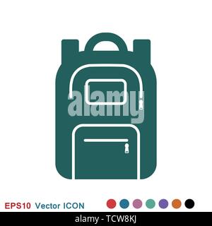 Backpack solid icon on background. Luggage glyph style design, designed for web and app. Stock Vector