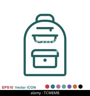 Backpack solid icon on background. Luggage glyph style design, designed for web and app. Stock Vector