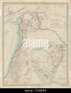 LEVANT. Syria Lebanon Palestine Israel Sinai Egypt. SDUK 1874 old antique map