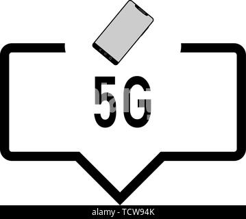 5G chat bubbles icon. Outline 5G chat bubbles vector icon for web design isolated on white background Stock Vector