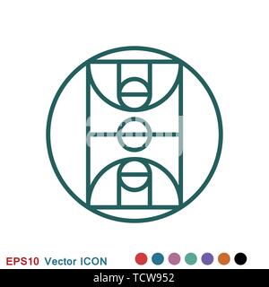 Basketball icon vector, in trendy flat style isolated on white background. basketball icon image, basketball icon illustration Stock Vector