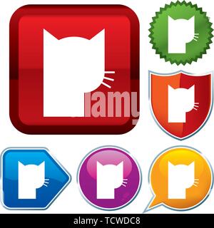 Vector illustration. Set shiny icon series on buttons. Pet. Stock Vector