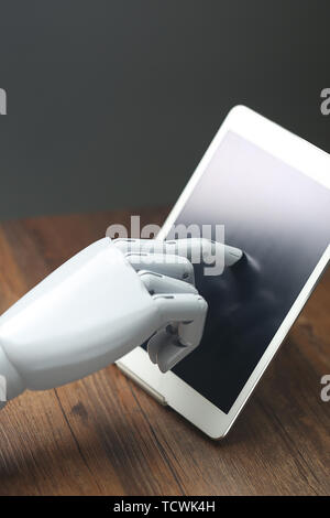 AI robotic operations tablet Stock Photo