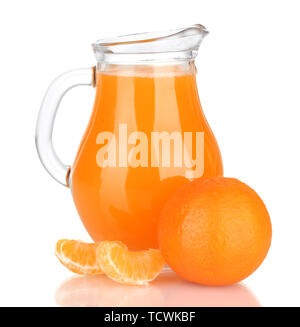 Pitcher of orange juice isolated on white Stock Photo - Alamy