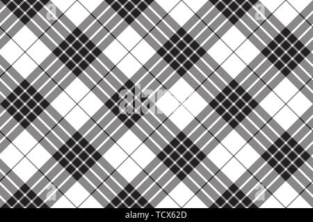 Cameron clan tartan diagonal fabric texture seamless pattern. Vector illustration. Stock Vector
