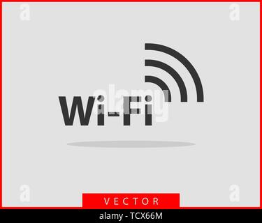 Free wi fi icon. Connection zone wifi vector symbol. Radio waves signal. Stock Vector