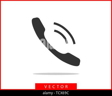 Phone icon vector illustration. Call center app. Telephone icons trendy flat style. Contact us line silhouette. Stock Vector