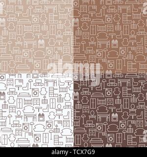 Seamless pattern of furniture. Beautiful background. Vector illustration. Endless texture can be used for printing onto fabric and paper or scrap book Stock Vector