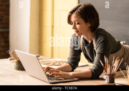 Designer browsing in the net Stock Photo