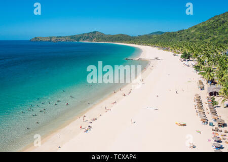 Aerial view of Nacpan beach on Palawan, Philippines Stock Photo