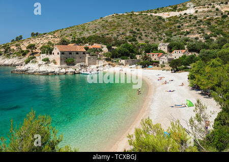 Dubovica bay and beach, Hvar Island, Dalmatia, Croatia, Europe Stock Photo