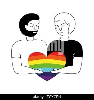 Hand drawn Cartoon Gay Men Couple, Kissing and Loving Stock Vector Image &  Art - Alamy