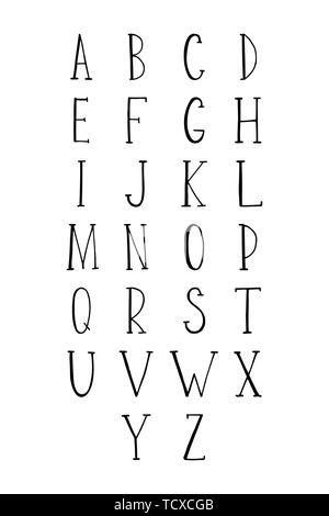 Hand drawn alphabet. Vector typography. Stock Vector