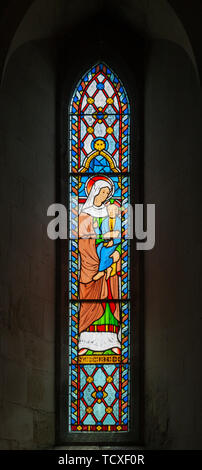 Victorian 19th century stained glass window, Lawshall church, Suffolk, England, UK by Horwood Bros Stock Photo