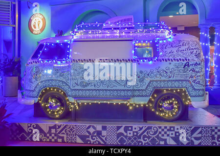 Orlando, Florida. February 05, 2019.  Nice vintage van in Mexican Restaurant at Universal Studios area. Stock Photo