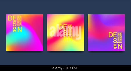 Modern vector template for brochure cover banner. Abstract fluid 3d shapes vector trendy liquid colors backgrounds set. Colored fluid graphic Stock Vector