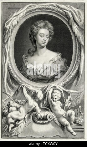 Jacobus Houbraken, Sarah Churchill, Duchess of Marlborough, 1660-1744, portrait engraving, 1745 Stock Photo