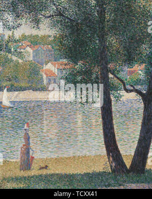 Georges Seurat, The Seine at Courbevoie, landscape painting, 1883