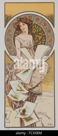 Champenois Calendar, ca 1897. Creator: Mucha, Alfons Marie (1860-1939). Stock Photo