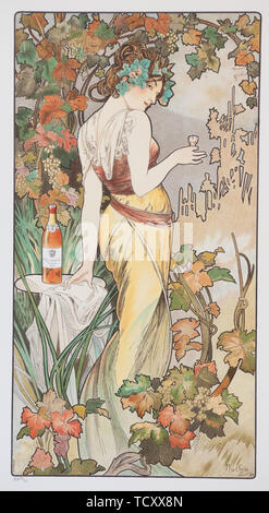 Cognac Bisquit, ca 1899. Creator: Mucha, Alfons Marie (1860-1939). Stock Photo