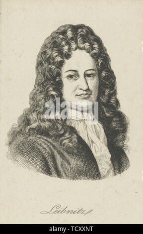 Gottfried Wilhelm Leibniz (1646-1716) , c. 1800. Creator: Anonymous. Stock Photo